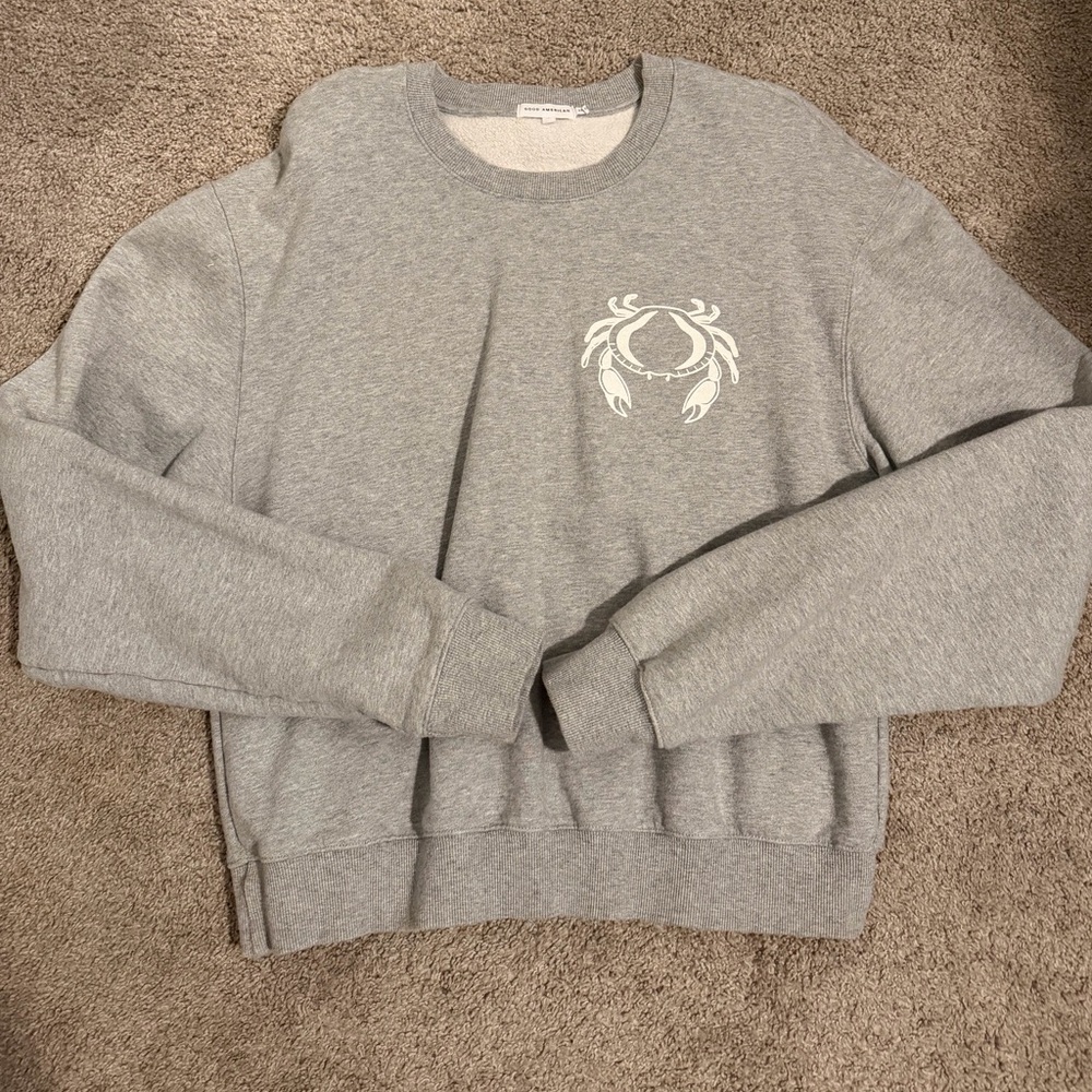 Good American Light Gray Crewneck Sweater